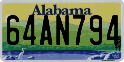 AL license plate 64AN794