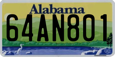 AL license plate 64AN801