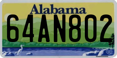 AL license plate 64AN802