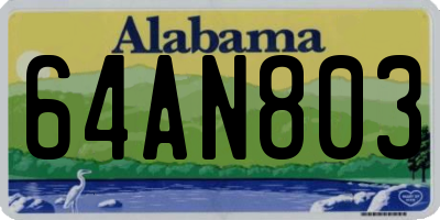 AL license plate 64AN803