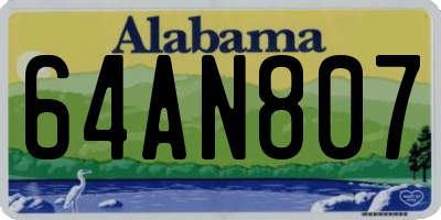 AL license plate 64AN807