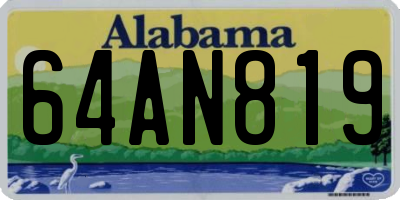 AL license plate 64AN819