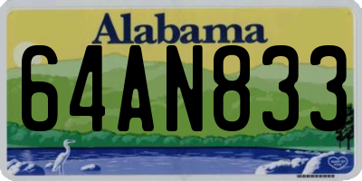 AL license plate 64AN833