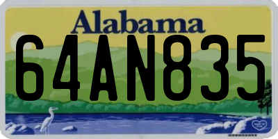 AL license plate 64AN835