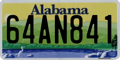 AL license plate 64AN841