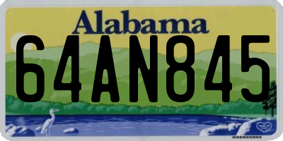 AL license plate 64AN845