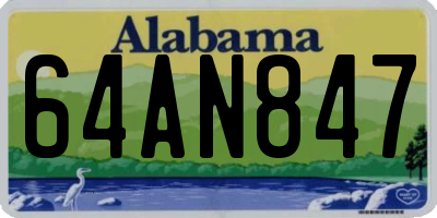 AL license plate 64AN847