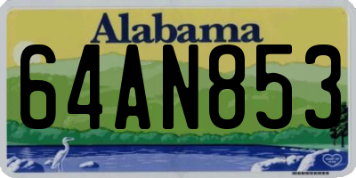 AL license plate 64AN853