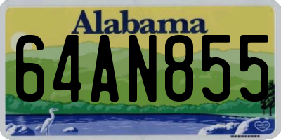 AL license plate 64AN855