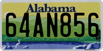 AL license plate 64AN856