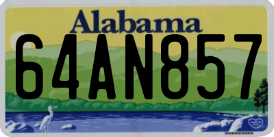 AL license plate 64AN857