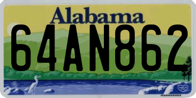AL license plate 64AN862