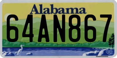 AL license plate 64AN867
