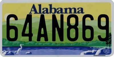 AL license plate 64AN869