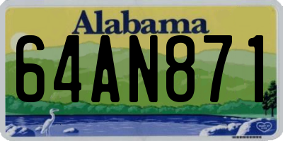 AL license plate 64AN871
