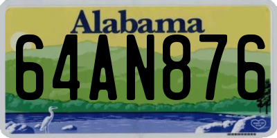 AL license plate 64AN876