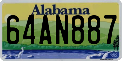 AL license plate 64AN887