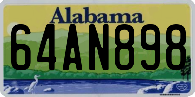 AL license plate 64AN898