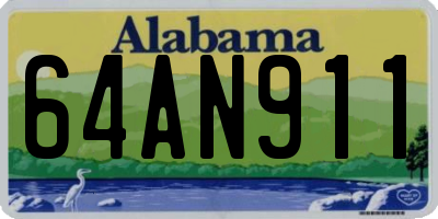 AL license plate 64AN911