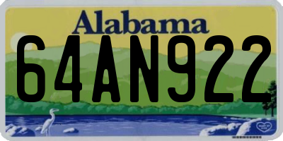 AL license plate 64AN922