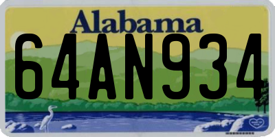 AL license plate 64AN934