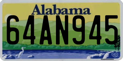 AL license plate 64AN945