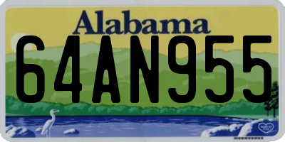 AL license plate 64AN955