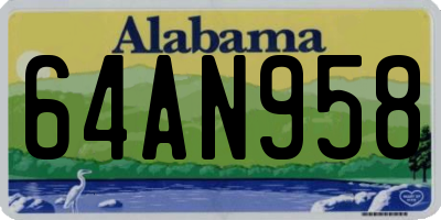 AL license plate 64AN958