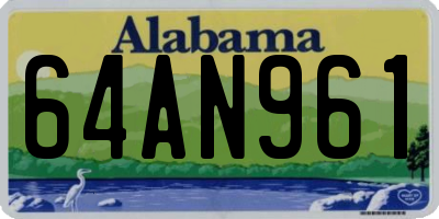 AL license plate 64AN961