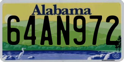 AL license plate 64AN972