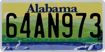 AL license plate 64AN973