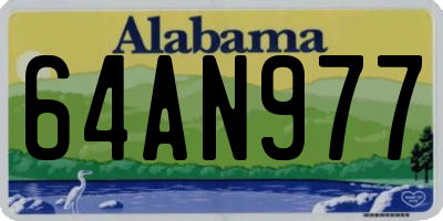 AL license plate 64AN977
