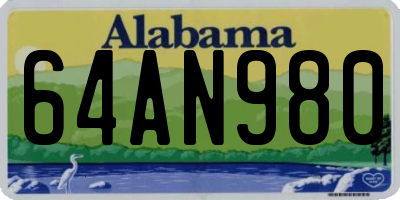AL license plate 64AN980
