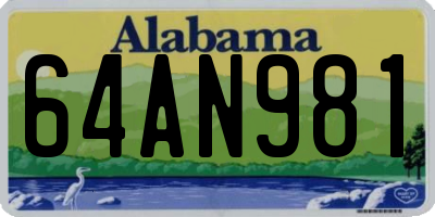 AL license plate 64AN981