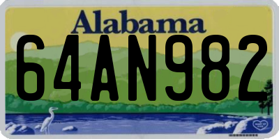 AL license plate 64AN982