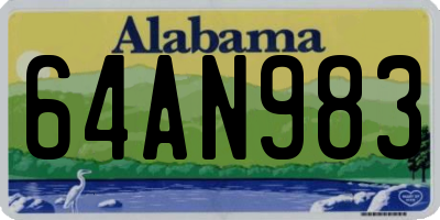 AL license plate 64AN983