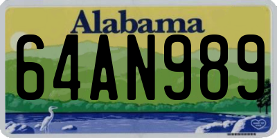 AL license plate 64AN989