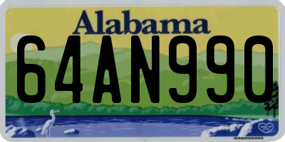 AL license plate 64AN990