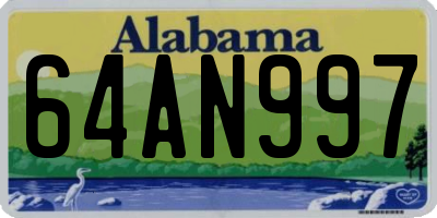 AL license plate 64AN997