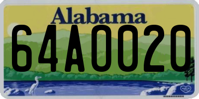 AL license plate 64AO020