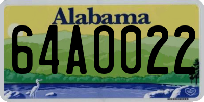 AL license plate 64AO022