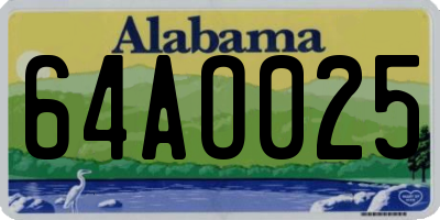 AL license plate 64AO025