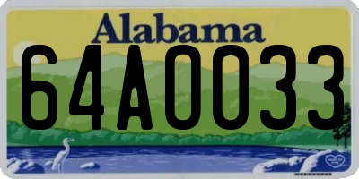 AL license plate 64AO033