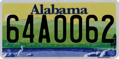 AL license plate 64AO062