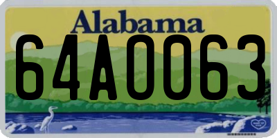 AL license plate 64AO063