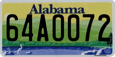 AL license plate 64AO072