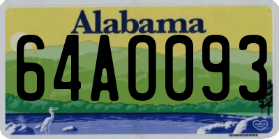 AL license plate 64AO093