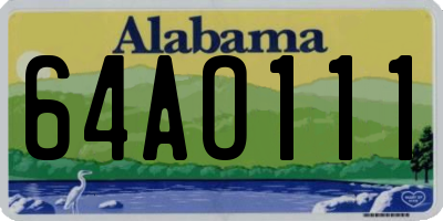 AL license plate 64AO111