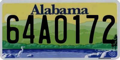 AL license plate 64AO172