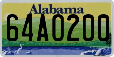 AL license plate 64AO200